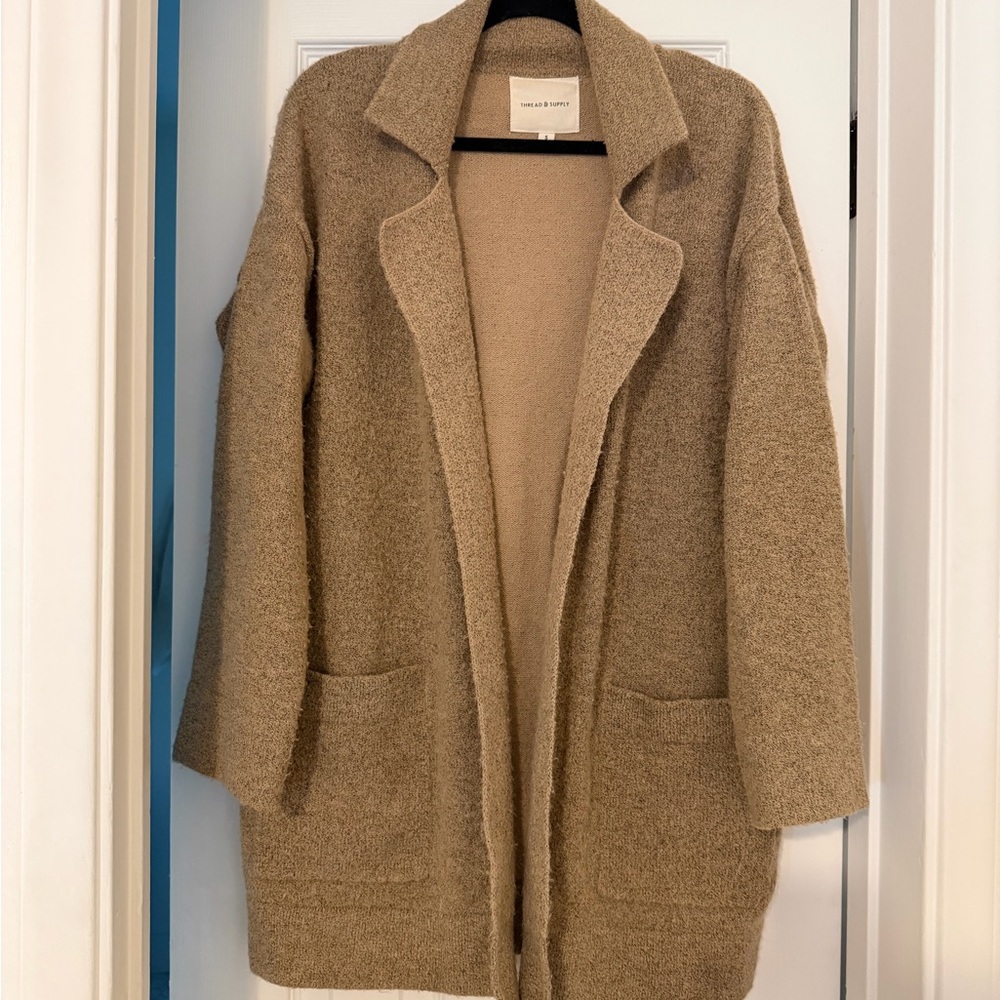 Thread & Supply Tan Cardigan Sweater
